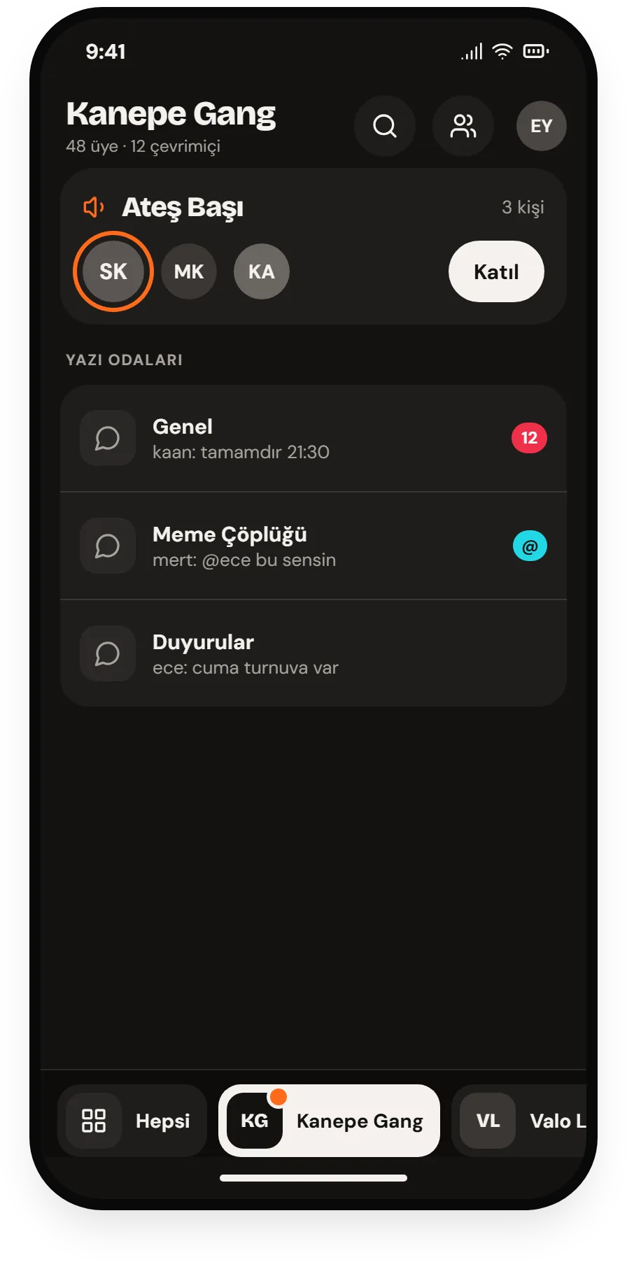 Banterhall’da bir salon: sesli oda ve yazı odaları